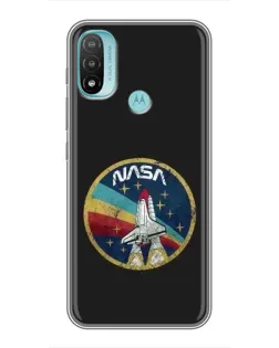 Чехол для Motorola MOTO E20 с картинкой «NASA — эмблема миссии»
