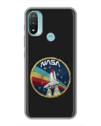 Чехол для Motorola MOTO E20 с картинкой «NASA — эмблема миссии»