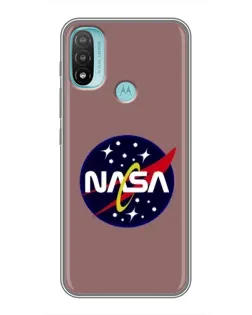 Чехол для Motorola MOTO E20 с картинкой «NASA — ретро космос»