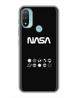 Чехол для Motorola MOTO E20 с картинкой «NASA — технический принт»