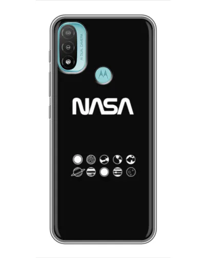Чехол для Motorola MOTO E20 с картинкой «NASA — технический принт»