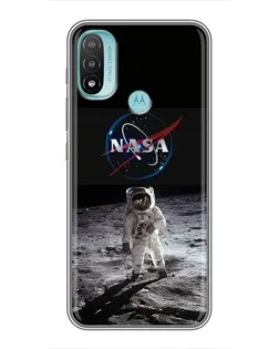 Чехол для Motorola MOTO E20 с картинкой «Астронавт на Луне»