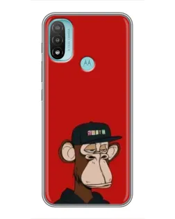 Чехол для Motorola MOTO E20 с картинкой «Bored Ape — красный фон» Чехол для Motorola MOTO E20 с картинкой «Bored Ape — красный фон»