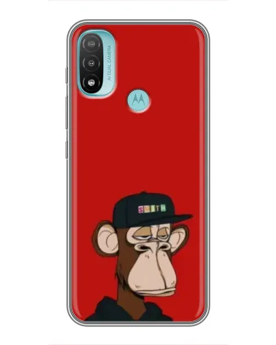 Чехол для Motorola MOTO E20 с картинкой «Bored Ape — красный фон» Чехол для Motorola MOTO E20 с картинкой «Bored Ape — красный фон»