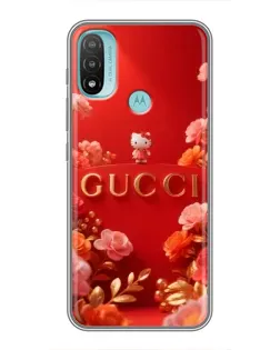 Чехол для Motorola MOTO E20 с картинкой «Gucci — золотой сад»