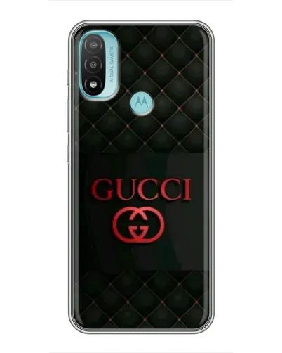 Чехол для Motorola MOTO E20 с картинкой «Gucci — стеганый черный»