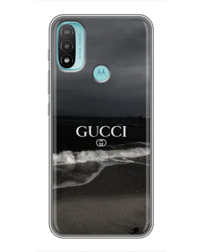 Чехол для Motorola MOTO E20 с картинкой «Gucci — морской прибой»