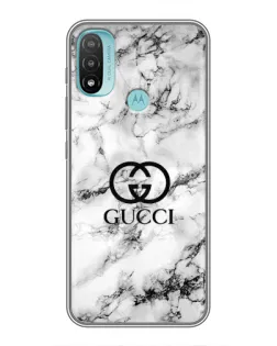 Чехол для Motorola MOTO E20 с картинкой «Gucci — мраморный шик»