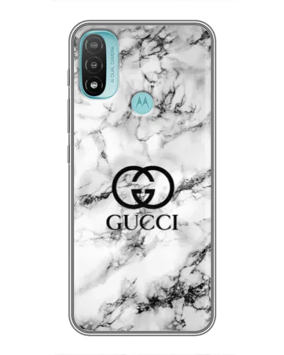 Чехол для Motorola MOTO E20 с картинкой «Gucci — мраморный шик»