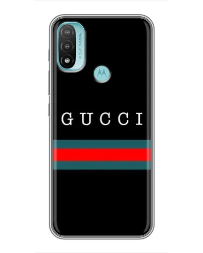 Чехол для Motorola MOTO E20 с картинкой «Gucci — красный пояс»