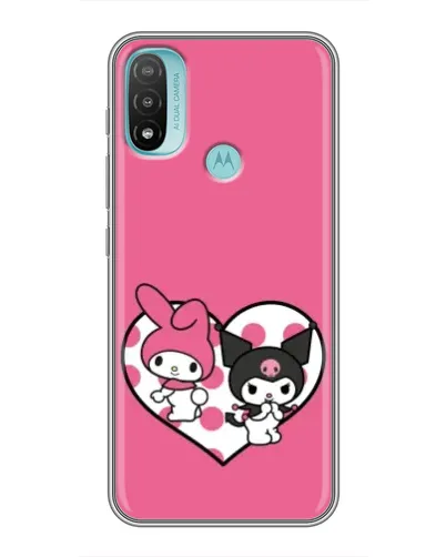 Чехол для Motorola MOTO E20 с картинкой «Kuromi и My Melody»