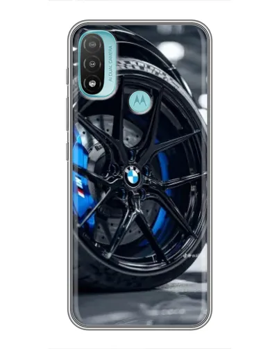 Чохол для Motorola MOTO E20 з картинкою «Колесо BMW зблизька»