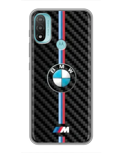 Чохол для Motorola MOTO E20 з картинкою «Емблема BMW та карбон»