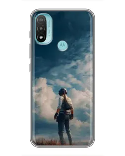 Чохол для Motorola MOTO E20 з картинкою «Герой PUBG на скелі» Чохол для Motorola MOTO E20 з картинкою «Герой PUBG на скелі»