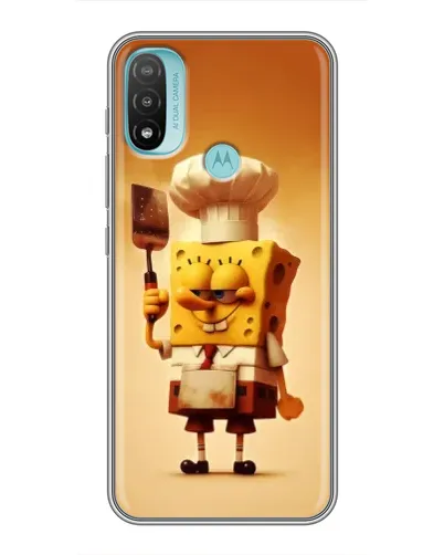 Чехол для Motorola MOTO E20 с картинкой «Губка Боб повар»