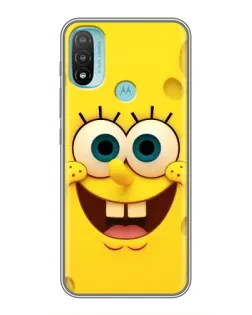 Чехол для Motorola MOTO E20 с картинкой «Губка Боб улыбка»