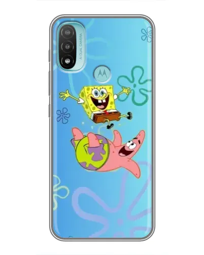Чехол для Motorola MOTO E20 с картинкой «Спанч Боб и Патрик»