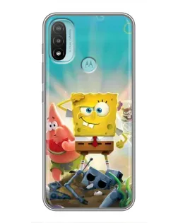Чехол для Motorola MOTO E20 с картинкой «Спанч Боб победитель»