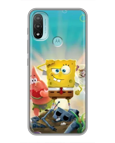Чехол для Motorola MOTO E20 с картинкой «Спанч Боб победитель»