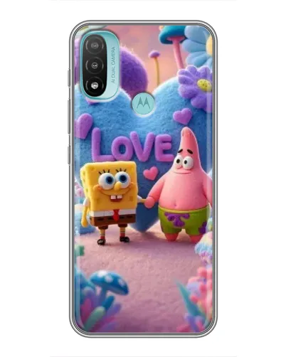 Чехол для Motorola MOTO E20 с картинкой «Губка Боб Патрик»
