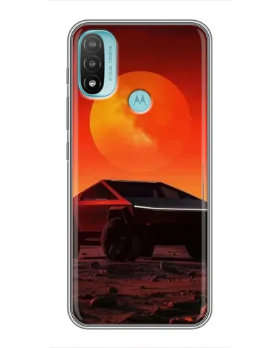 Чехол для Motorola MOTO E20 с картинкой «Cybertruck на Марсе»