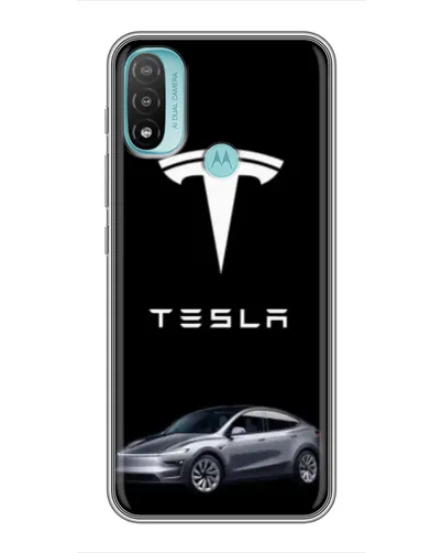 Чехол для Motorola MOTO E20 с картинкой «Tesla Model Y»