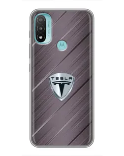 Чехол для Motorola MOTO E20 с картинкой «Металлическая текстура Tesla»