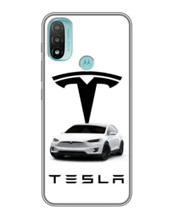 Чехол для Motorola MOTO E20 с картинкой «Tesla White Style»