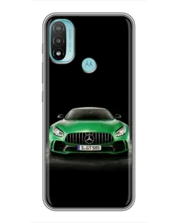 Чохол для Motorola MOTO E20 з картинкою «Mercedes — неоновий лого»