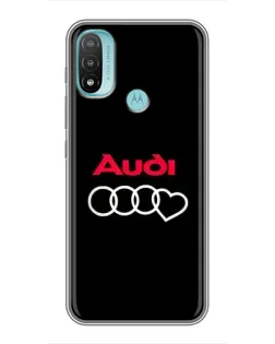 Чехол для Motorola MOTO E20 с картинкой «Логотип Audi Heart»