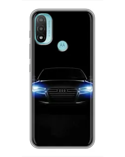 Чехол для Motorola MOTO E20 с картинкой «Audi в неоне»