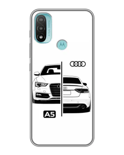 Чехол для Motorola MOTO E20 с картинкой «Audi — контрастный дизайн»