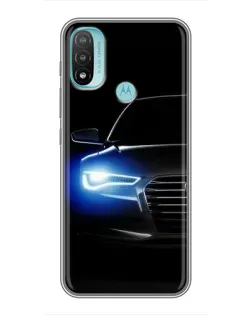 Чехол для Motorola MOTO E20 с картинкой «Неоновый взгляд Audi»