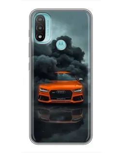 Чехол для Motorola MOTO E20 с картинкой «Audi в облаках дыма»