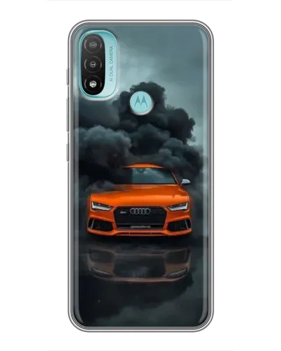 Чехол для Motorola MOTO E20 с картинкой «Audi в облаках дыма»