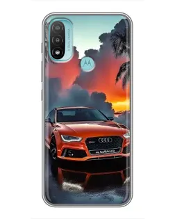 Чехол для Motorola MOTO E20 с картинкой «Audi — закат»