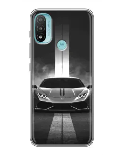 Чехол для Motorola MOTO E20 с картинкой «Lamborghini симметрия дорог»