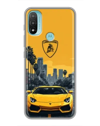 Чехол для Motorola MOTO E20 с картинкой «Желтый Lamborghini город» Чехол для Motorola MOTO E20 с картинкой «Желтый Lamborghini город»