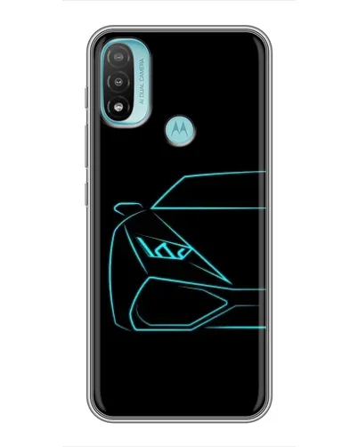 Чехол для Motorola MOTO E20 с картинкой «Голубой силуэт Lamborghini» Чехол для Motorola MOTO E20 с картинкой «Голубой силуэт Lamborghini»