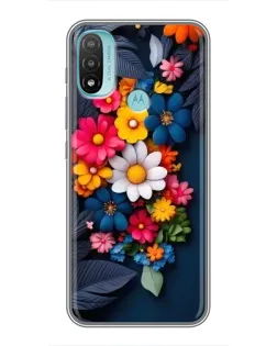 Чехол для Motorola MOTO E20 с картинкой «Цветочная феерия»