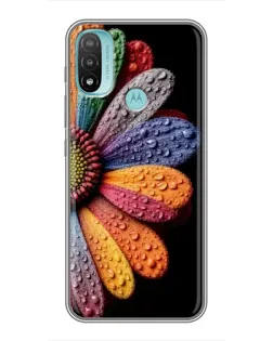 Чехол для Motorola MOTO E20 с картинкой «Радужный цветок»