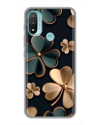 Чехол для Motorola MOTO E20 с картинкой «Клевер в золоте»