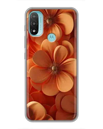 Чехол для Motorola MOTO E20 с картинкой «Оранжевый макро цветок»