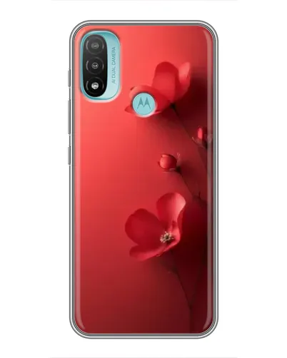 Чехол для Motorola MOTO E20 с картинкой «Маковые соцветия»