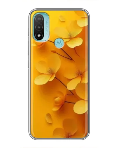Чехол для Motorola MOTO E20 с картинкой «Золотые лепестки»