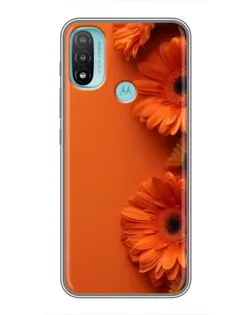 Чехол для Motorola MOTO E20 с картинкой «Оранжевые герберы»