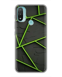 Чехол для Motorola MOTO E20 с картинкой «Зеленые геометрические линии»