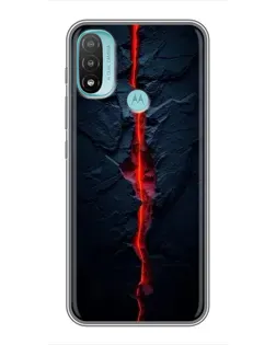 Чехол для Motorola MOTO E20 с картинкой «Kрасная лавовая трещина»