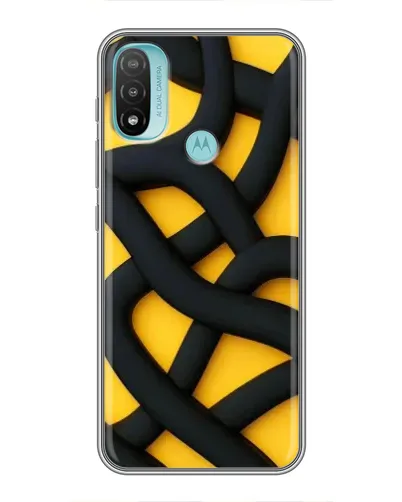Чехол для Motorola MOTO E20 с картинкой «Черное желтое переплетение» Чехол для Motorola MOTO E20 с картинкой «Черное желтое переплетение»