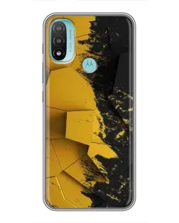 Чехол для Motorola MOTO E20 с картинкой «Золотые осколки геометрии»